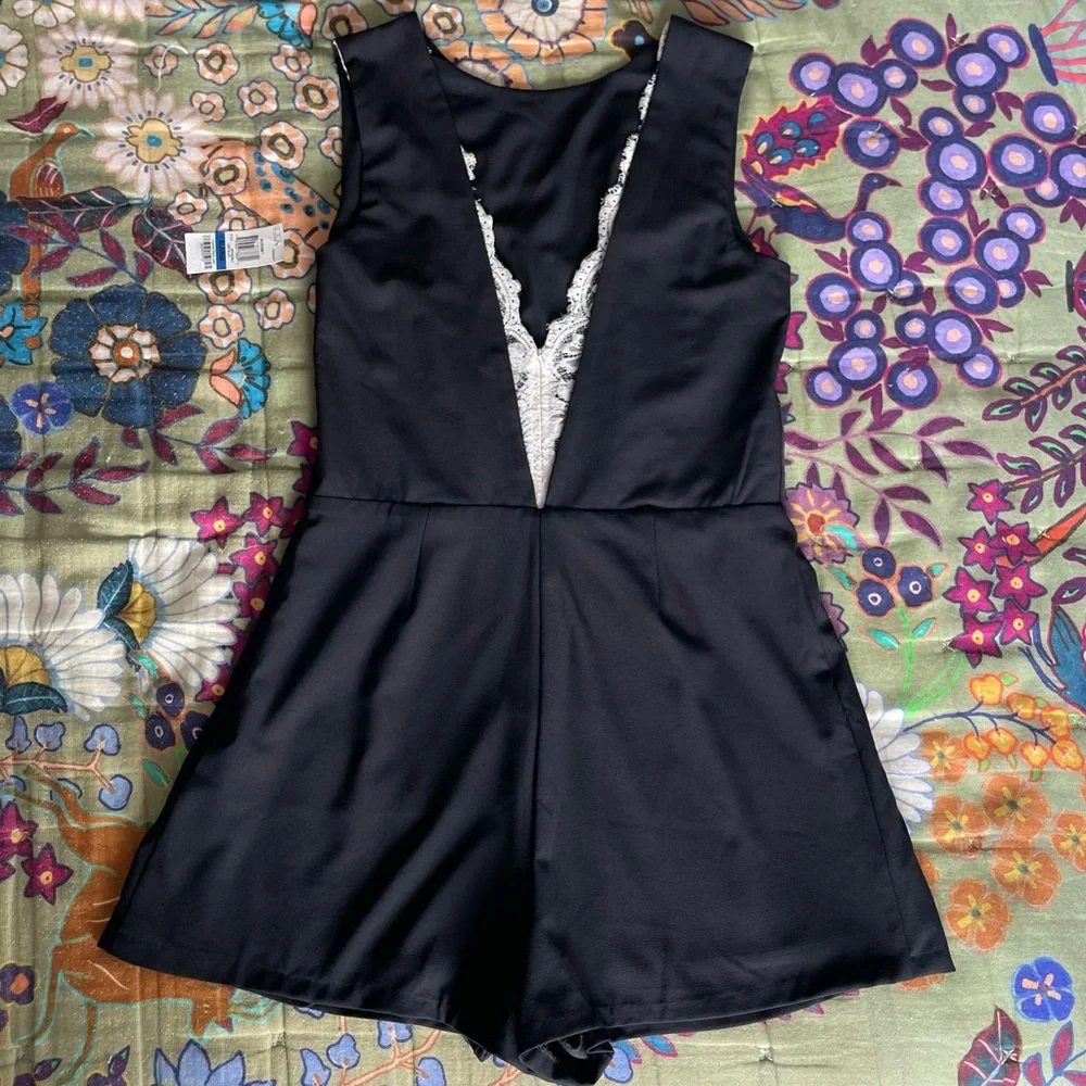 NWT Bar III Black Low-Back Romper Size XL - Picture 2 of 8